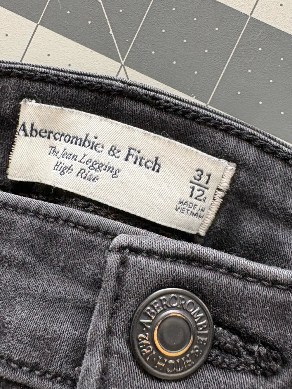 Abercrombie & Fitch Charcoal Black High-Rise Jeans